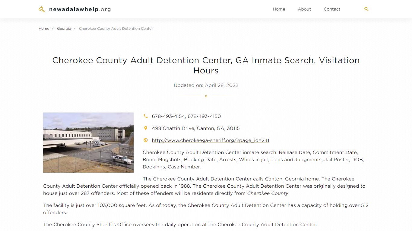 Cherokee County Adult Detention Center, GA Inmate Search ...